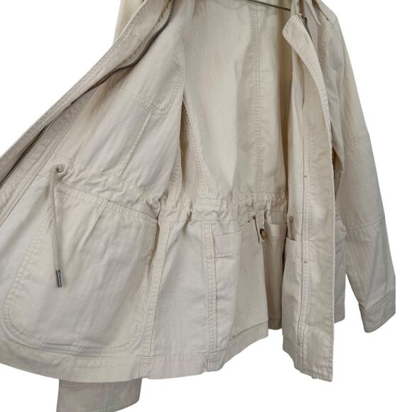 Lauren Ralph Lauren Safari Utility Jacket Beige Cotton Button Front Women’s M - Picture 8 of 9
